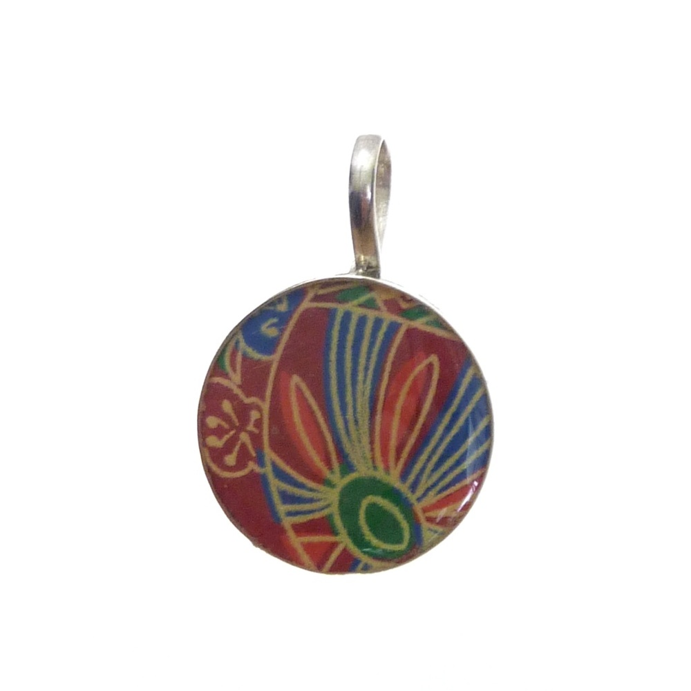 Floral Japanese 925 Sterling Silver Pendant